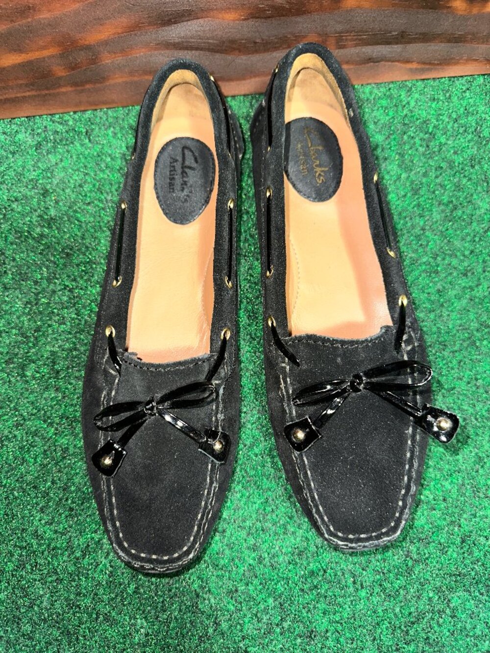 Clarks Artisan Dunbar Cruiser Womens US 6.5 Black Suede Driving Moccasin Comfort